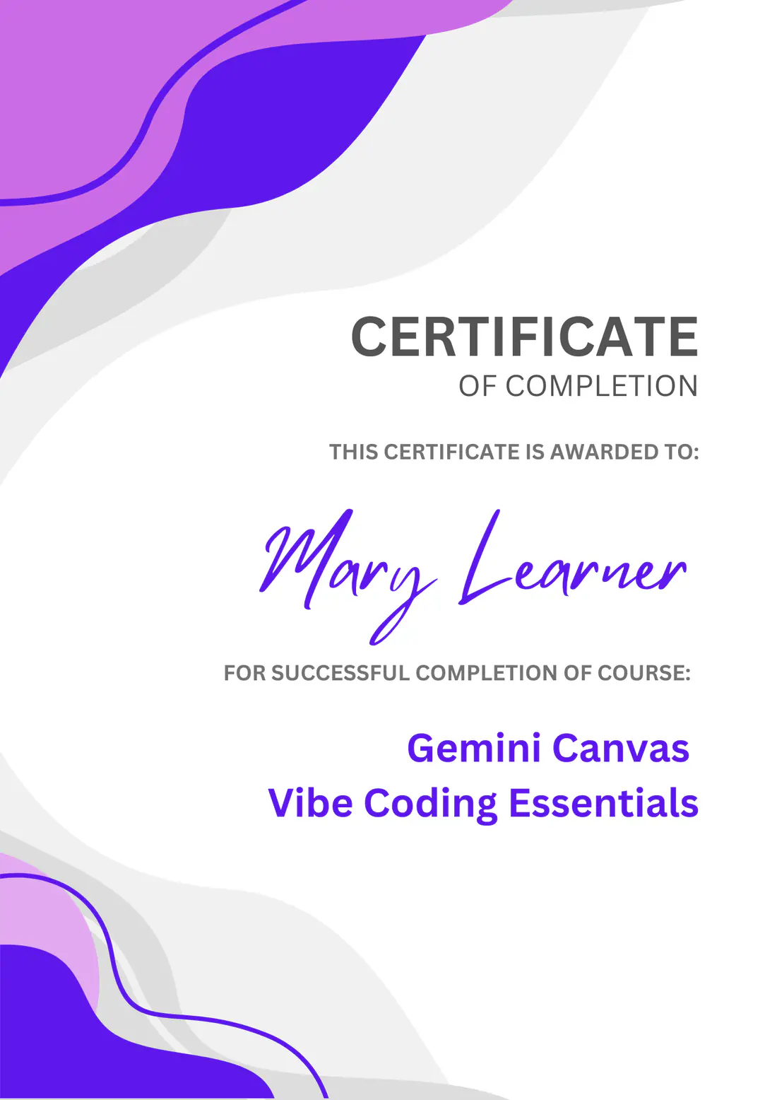 Course Certificate